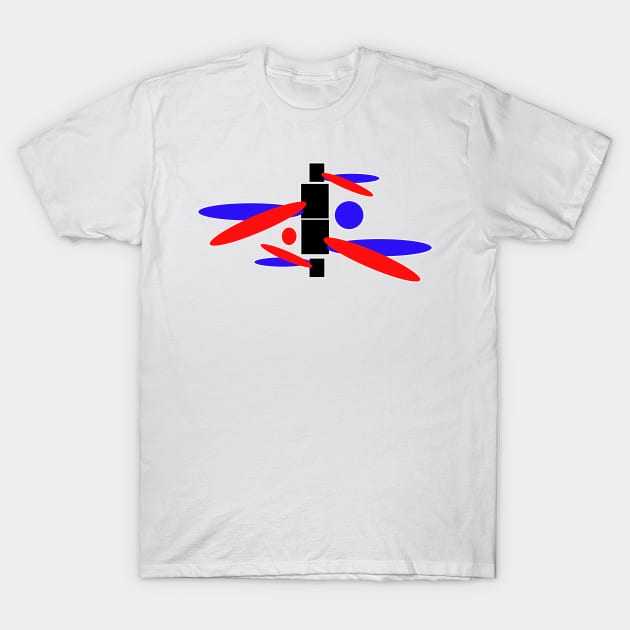 Blue and red firecrackers T-Shirt by Marccelus